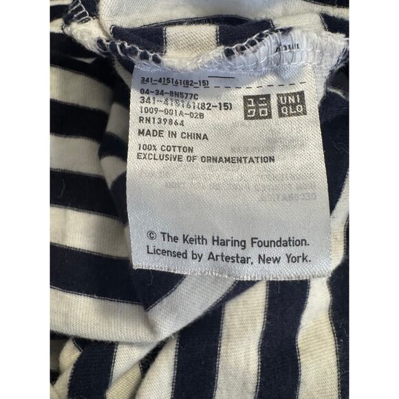 Uniqlo x Keith Haring SPRZ NY Barking Dog Striped T-Shirt Size Medium - Picture 5 of 7